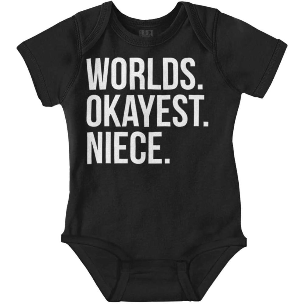 imageBrisco Brands Worlds Okayest Niece Family Love Baby Bodysuit Jumper GirlsBlack