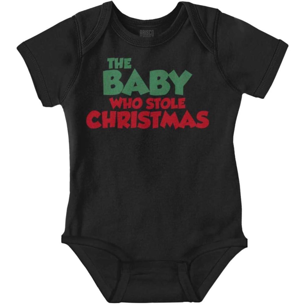 imageBrisco Brands Xmas Babies Who Stole Christmas Baby Romper Boys or GirlsBlack