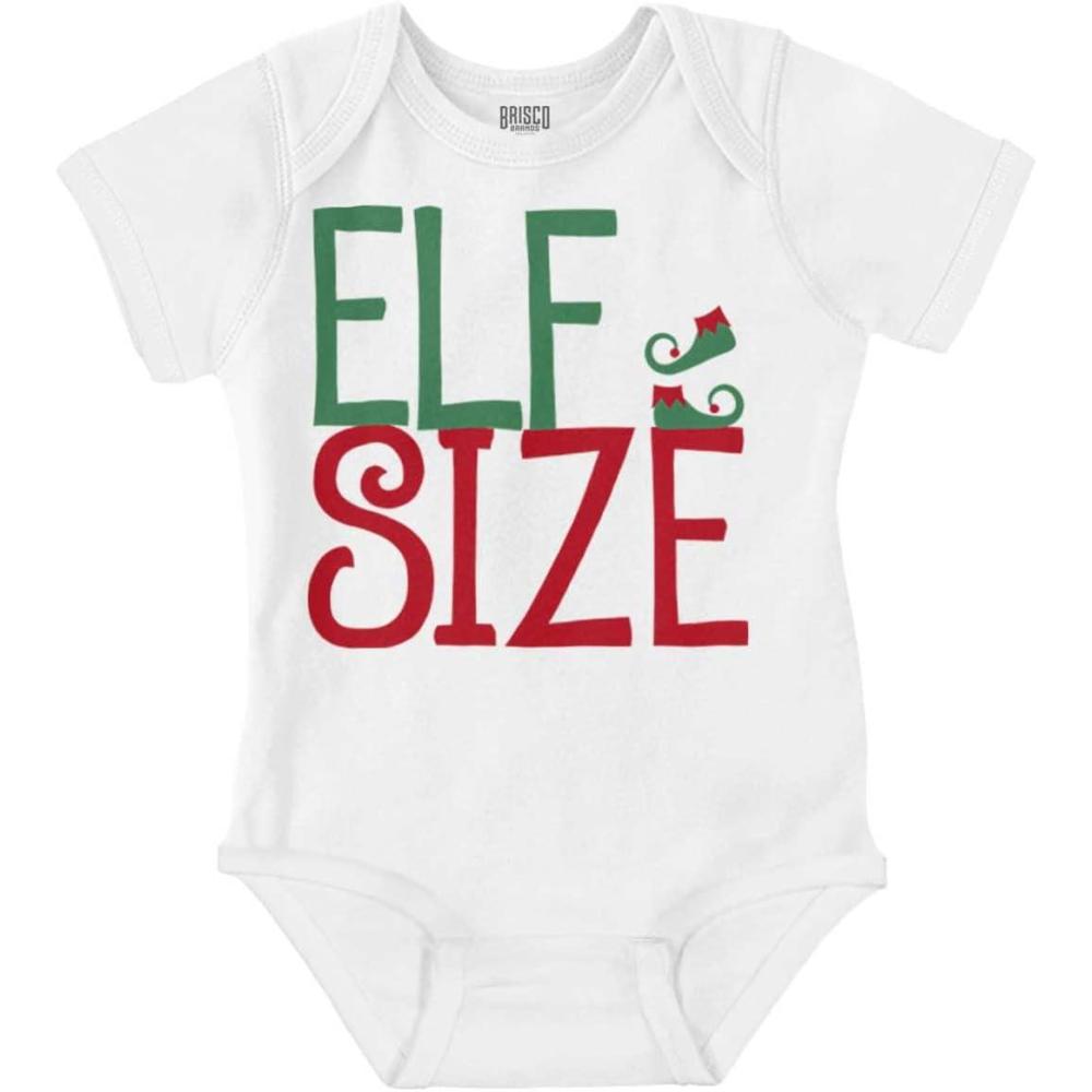 imageBrisco Brands Xmas Elf Size Christmas Baby Romper Boys or GirlsWhite