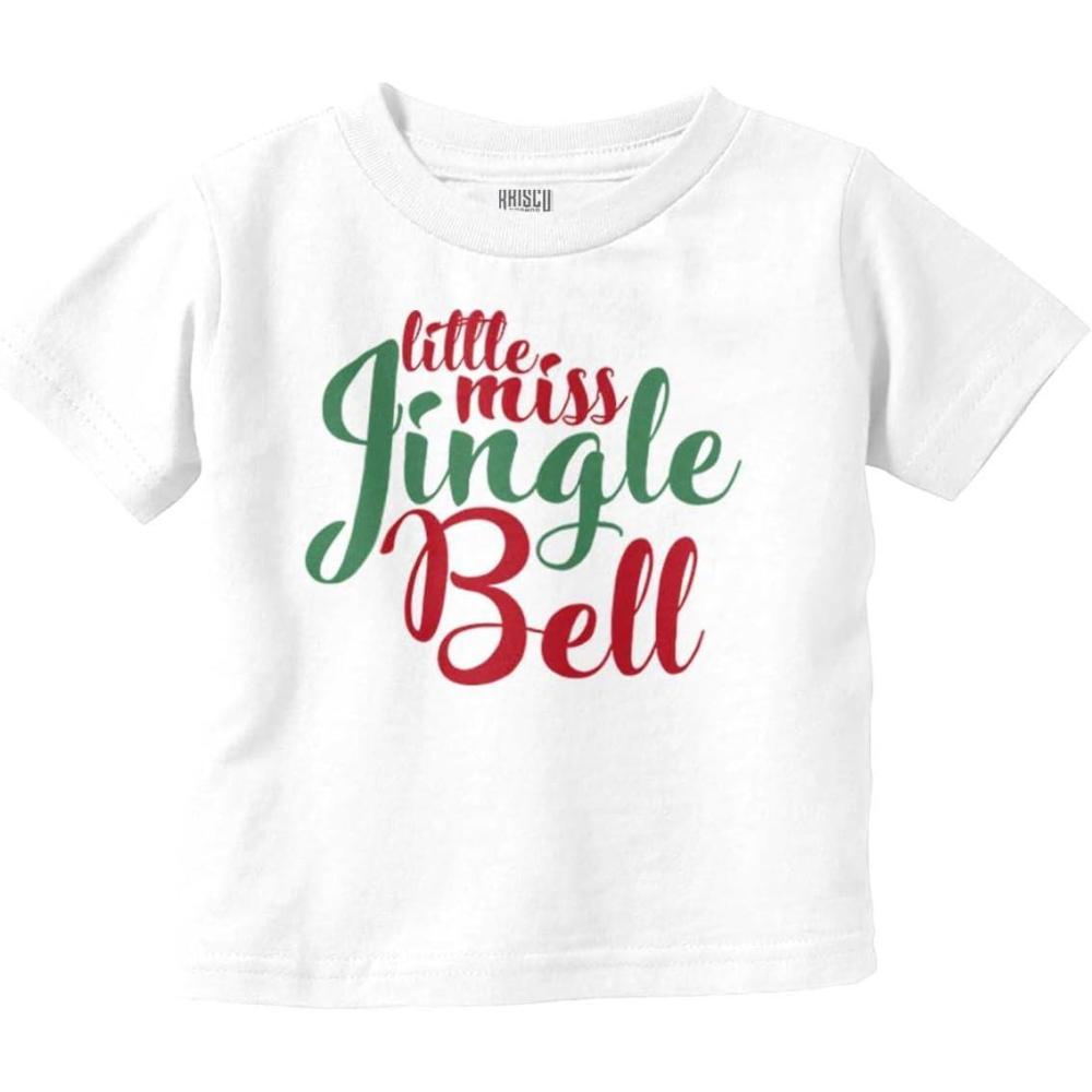 imageChristmas Little Miss Jingle Bell Youth T Shirt Tee GirlsWhite