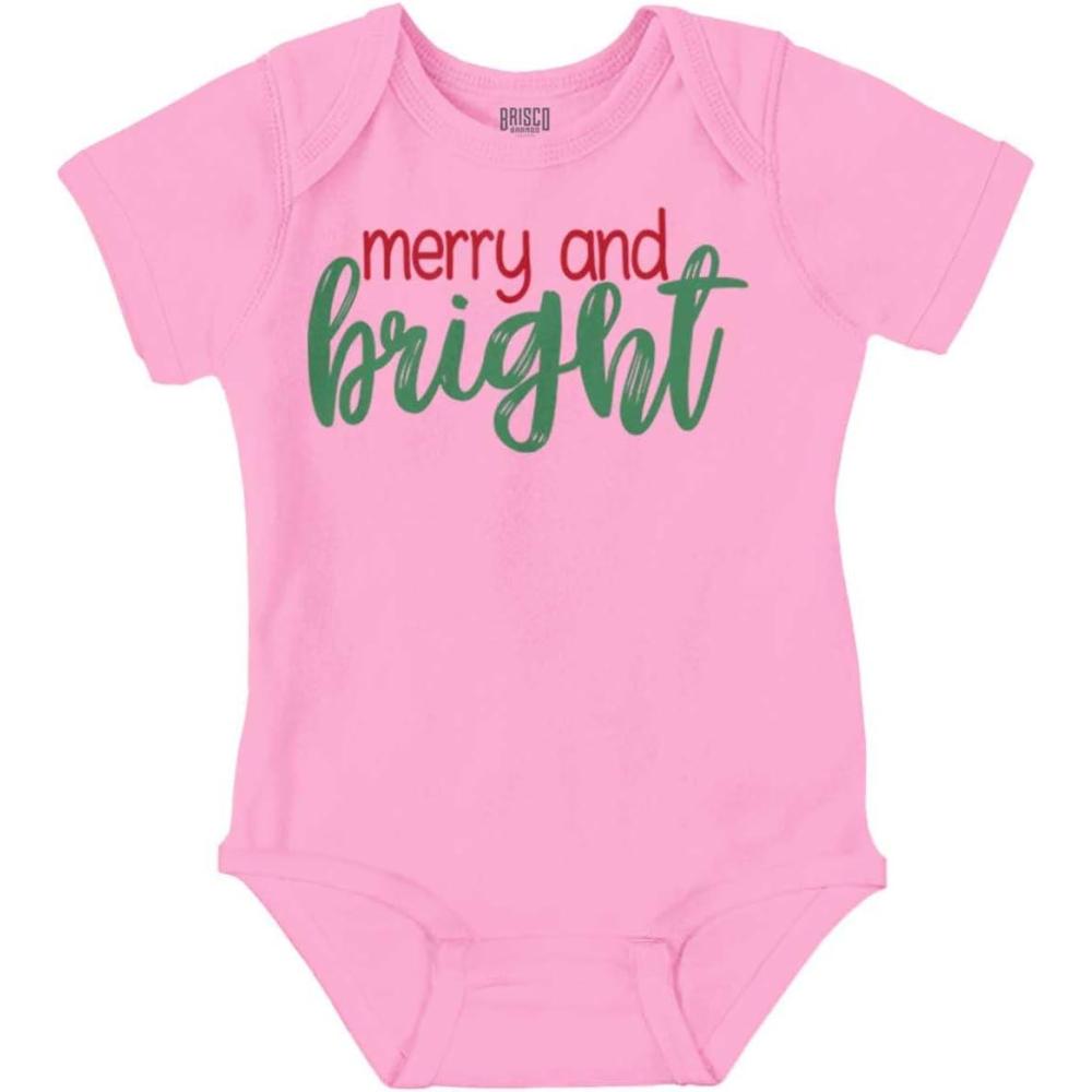 imageChristmas Merry and Bright Baby Bodysuit Jumper GirlsPink