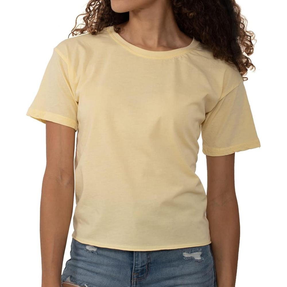 imageFashion Crewneck Short SleeveFashion Crewneck Short Sleeve Womens Raw Edge TshiBanana