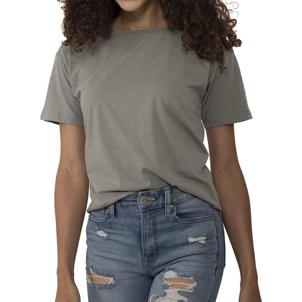 imageFashion Crewneck Short SleeveFashion Crewneck Short Sleeve Womens Raw Edge TshiGrey