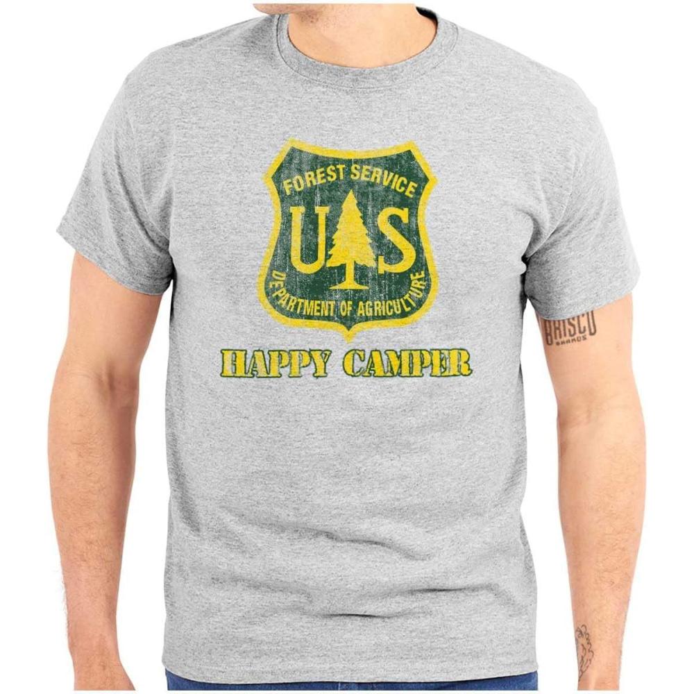 imageHappy US Forest Service Camper Graphic T Shirt Men or WomenSport Grey