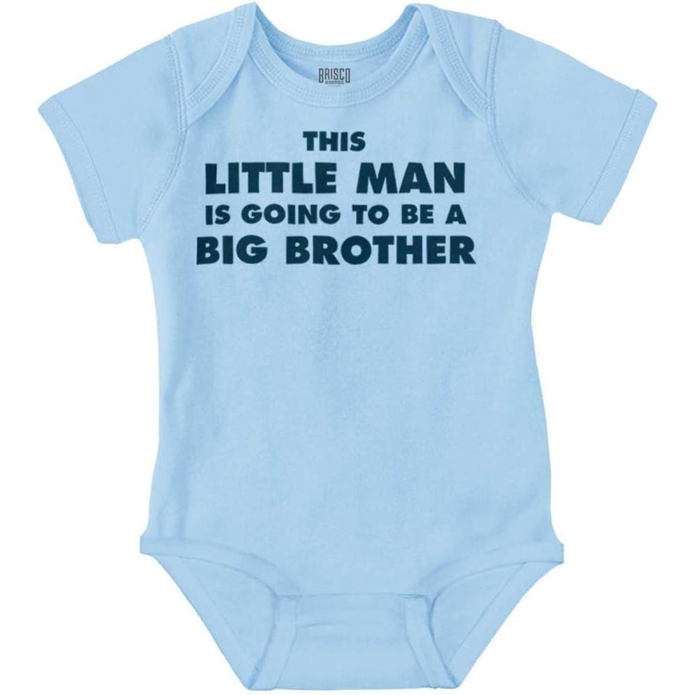 imageLittle Man Going to Be a Big Brother Baby Bodysuit Jumper BoysLight Blue