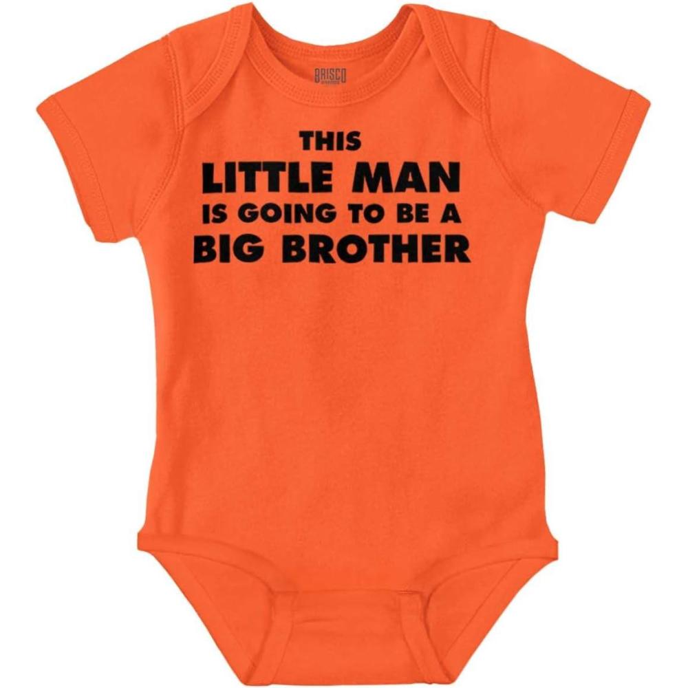 imageLittle Man Going to Be a Big Brother Baby Bodysuit Jumper BoysOrange