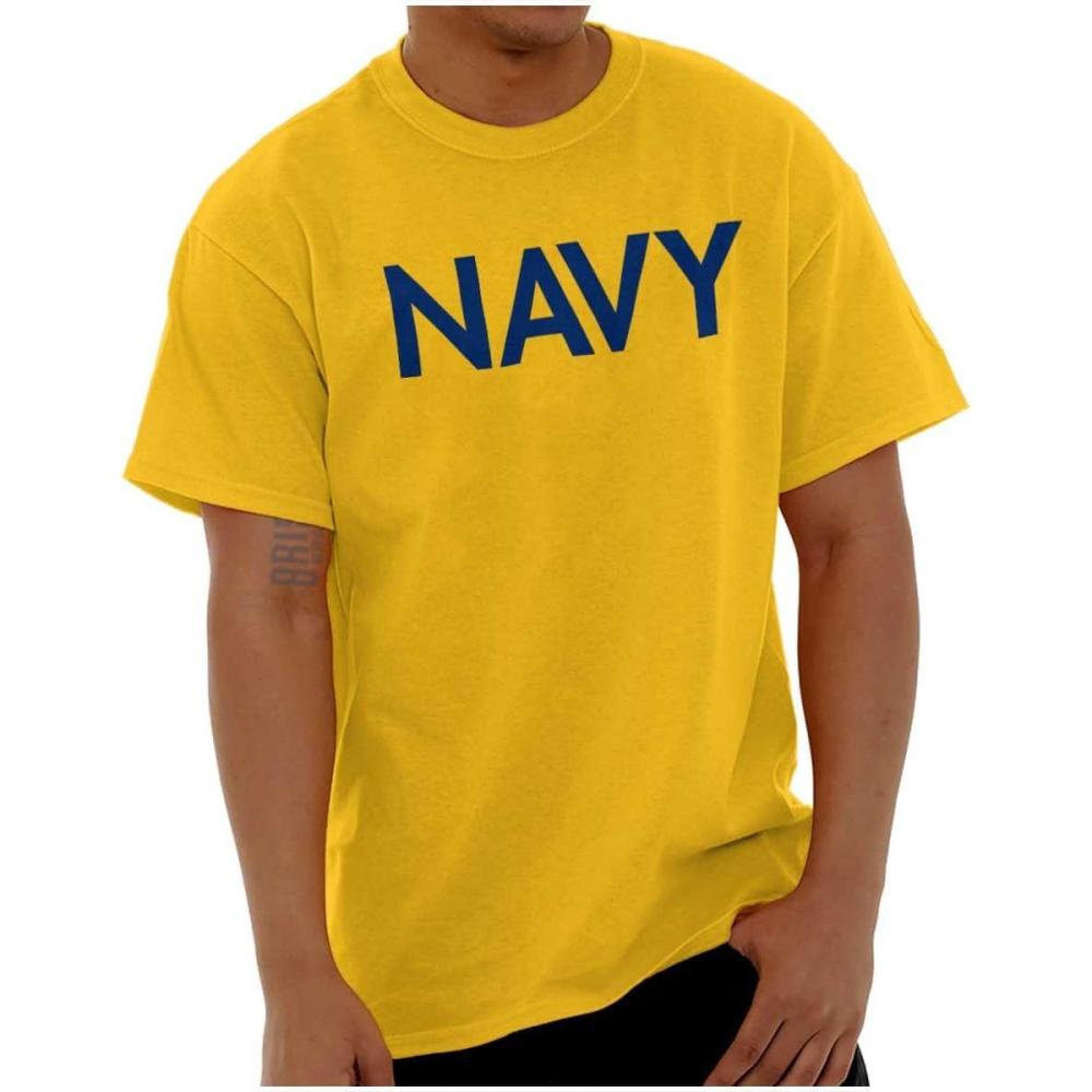 imageNavy Military Physical Training PT Exercise Workout Graphic T ShirtGold