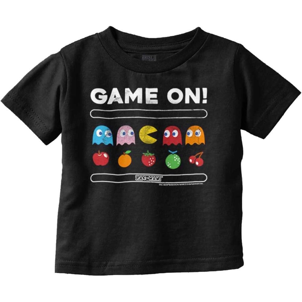 imageOfficial PACMan Baby and Toddler T Shirt  Retro 80s Gamer Graphic Tee for KidsBlack