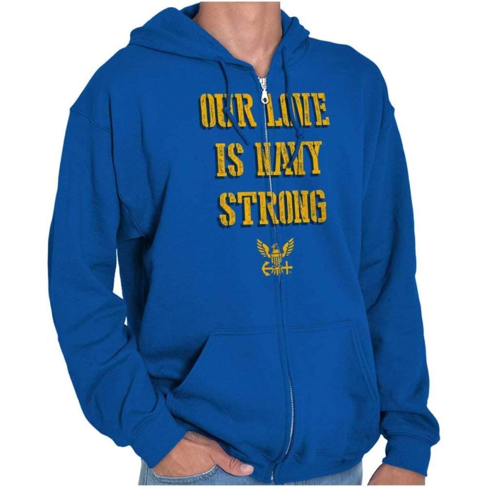 imageOur Love Navy Strong United States Zip Up Hoodie Mens Womens