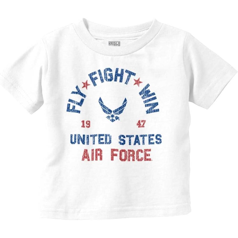 imageUS Air Force Fly Fight Win Vintage Toddler Boy Girl T ShirtWhite