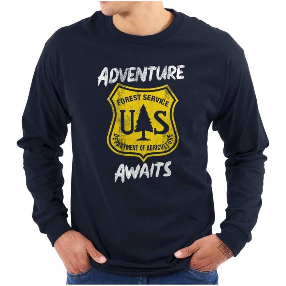 imageUS National Forest Service Adventure Long Sleeve Tshirt Men Women