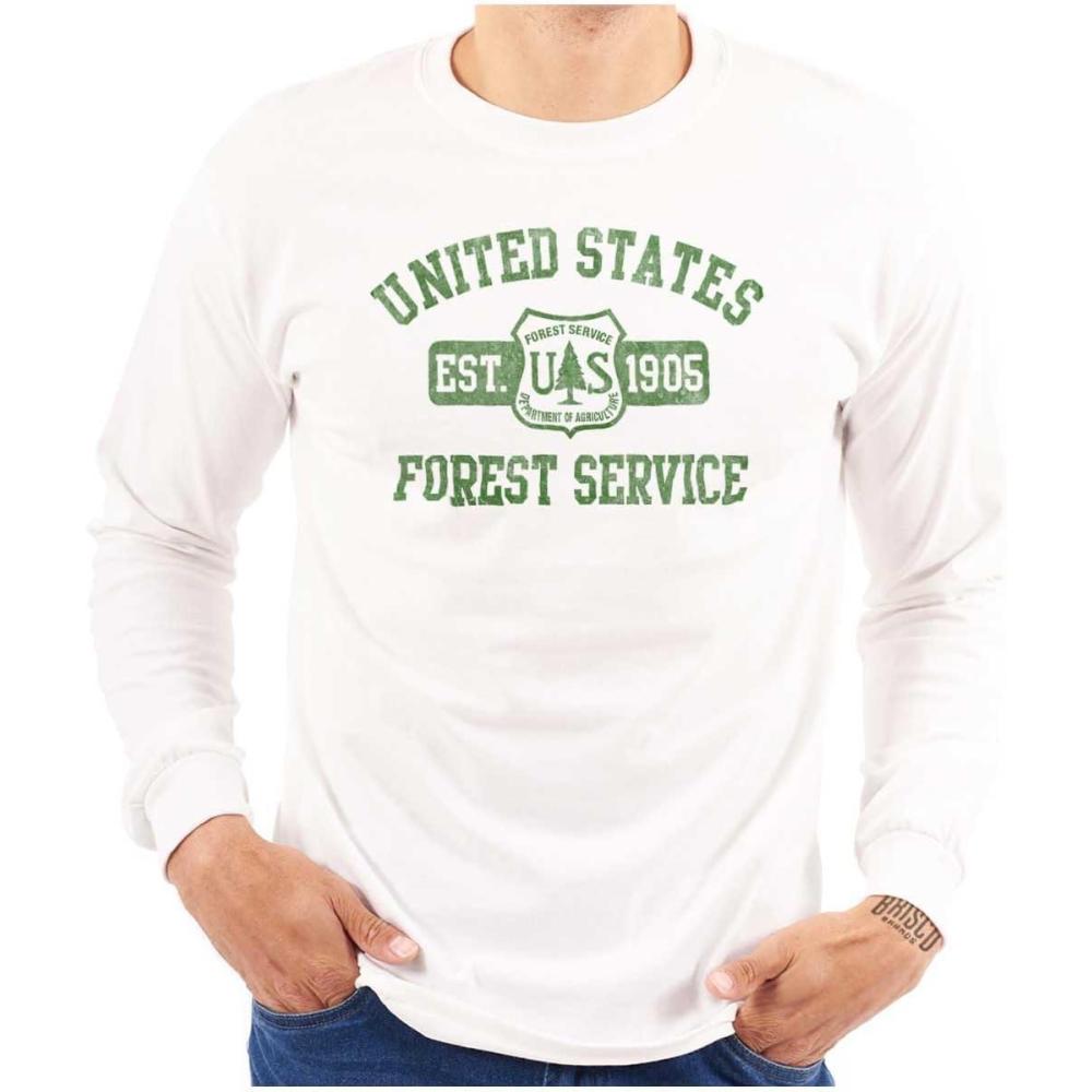imageUnited States Forest Service Camping Long Sleeve Tshirt Men WomenWhite