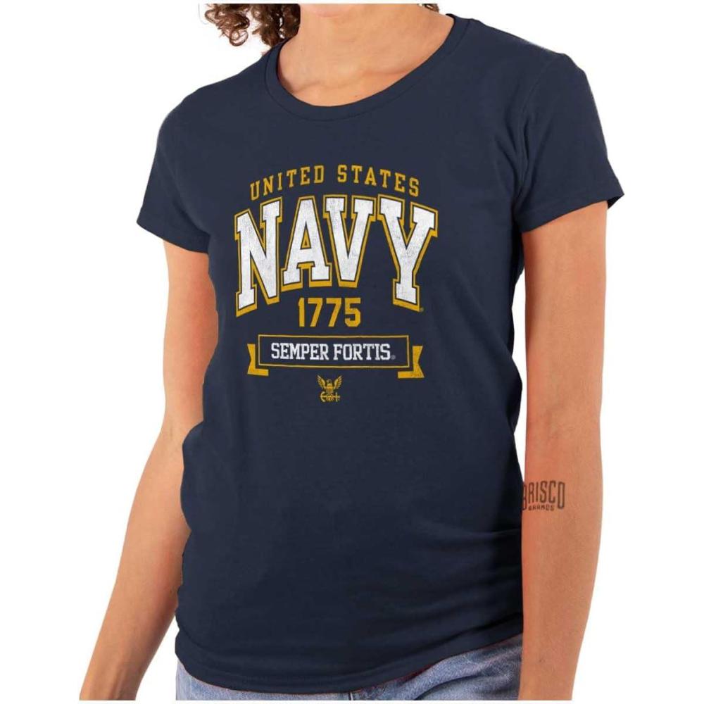imageUnited States Navy Semper Fortis 1775 Womens Slim Fit Graphic TeeNavy