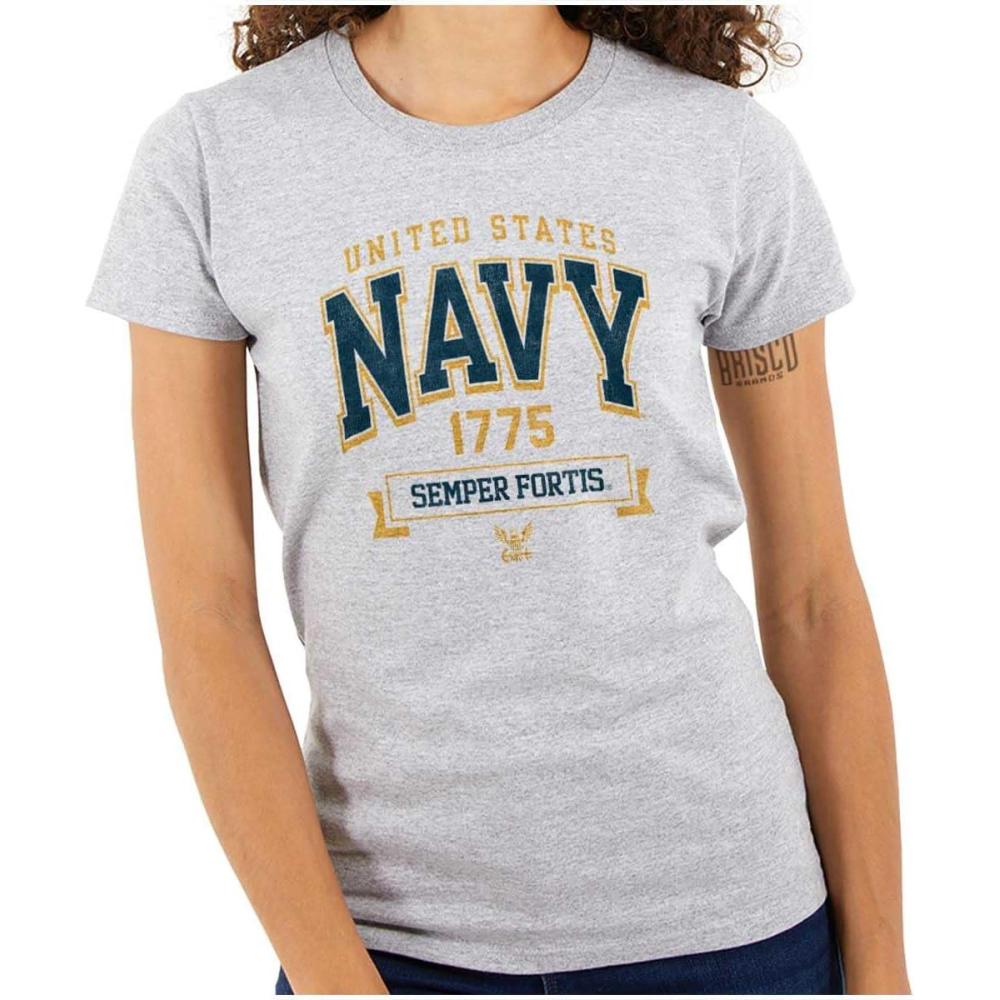 imageUnited States Navy Semper Fortis 1775 Womens Slim Fit Graphic TeeSport Grey