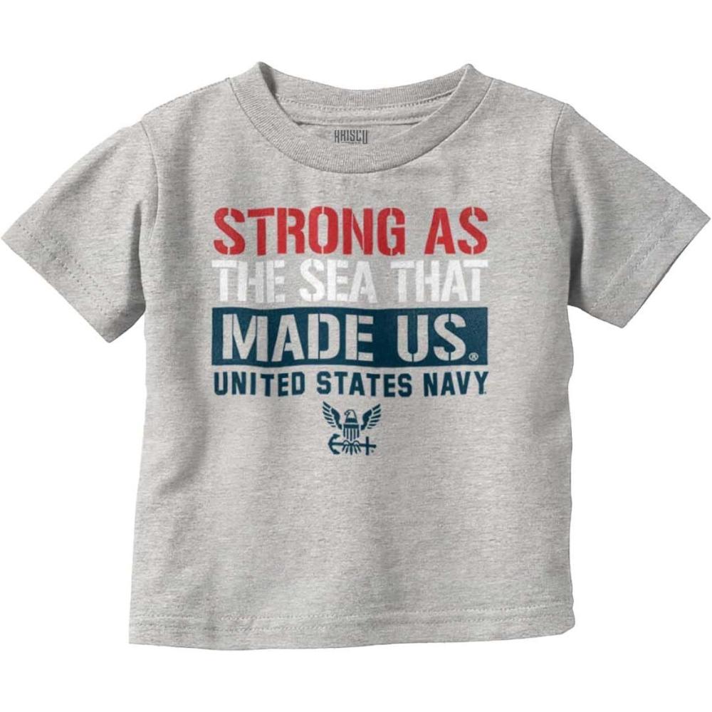 imageUnited States Navy Strong As The Sea Toddler Boy Girl T ShirtHeather