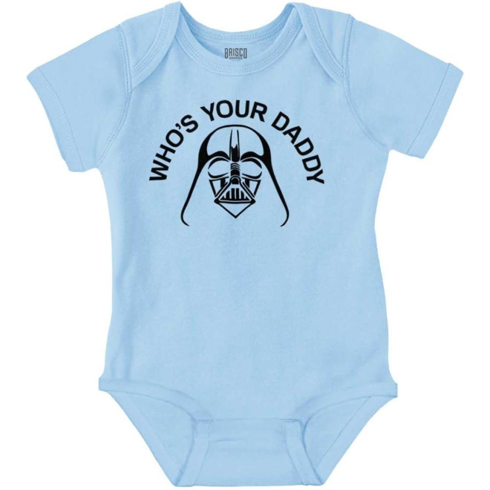 imageWhos Your Daddy Dark Lord Space Baby Romper Boys or GirlsLight Blue