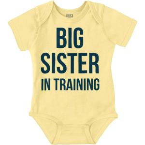 Big Sister In Training Expecting Baby Bodysuit Jumper Girls(Banana)