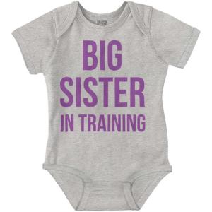 Big Sister In Training Expecting Baby Bodysuit Jumper Girls(Heather)