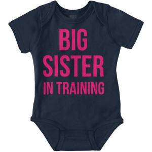 Big Sister In Training Expecting Baby Bodysuit Jumper Girls(Navy)