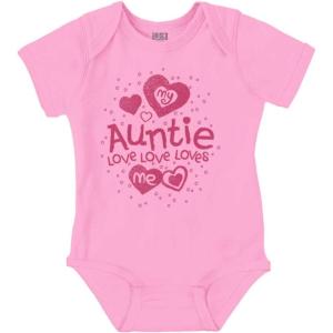 Brisco Brands Auntie Loves Me Adorable Cute Niece Baby Bodysuit Jumper Girls(Pink)