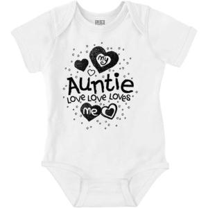 Brisco Brands Auntie Loves Me Adorable Cute Niece Baby Bodysuit Jumper Girls(White)