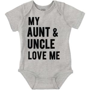 Brisco Brands Auntie Uncle Present Loved Niece Cute Baby Romper Boys or Girls(Heather)