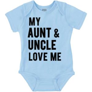 Brisco Brands Auntie Uncle Present Loved Niece Cute Baby Romper Boys or Girls(Light Blue)