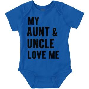 Brisco Brands Auntie Uncle Present Loved Niece Cute Baby Romper Boys or Girls(Royal)