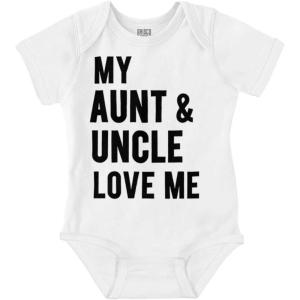Brisco Brands Auntie Uncle Present Loved Niece Cute Baby Romper Boys or Girls(White)