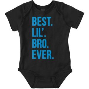 Brisco Brands Best Lil Bro Ever Cute Little Brother Baby Bodysuit Jumper Boys(Black)