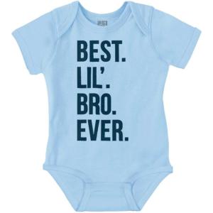Brisco Brands Best Lil Bro Ever Cute Little Brother Baby Bodysuit Jumper Boys(Light Blue)