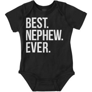 Brisco Brands Best Nephew Ever Family Aunt Uncle Baby Bodysuit Jumper Boys(Black)