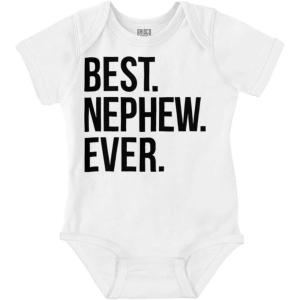 Brisco Brands Best Nephew Ever Family Aunt Uncle Baby Bodysuit Jumper Boys(White)