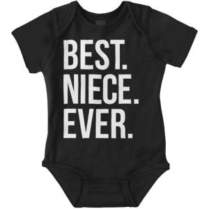 Brisco Brands Best Niece Ever Cute Family Relative Baby Bodysuit Jumper Girls(Black)