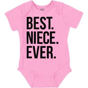 Brisco Brands Best Niece Ever Cute Family Relative Baby Bodysuit Jumper Girls(Pink)