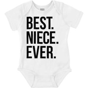 Brisco Brands Best Niece Ever Cute Family Relative Baby Bodysuit Jumper Girls(White)