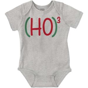 Brisco Brands Christmas Hohoho Cubed Mathematical Baby Romper Boys or Girls(Heather)