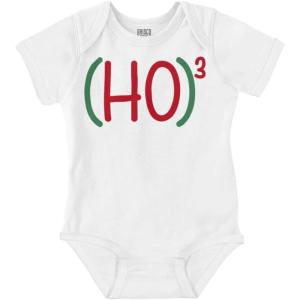 Brisco Brands Christmas Hohoho Cubed Mathematical Baby Romper Boys or Girls(White)