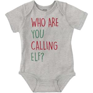 Brisco Brands Christmas Who Are You Calling Elf Baby Romper Boys or Girls(Heather)