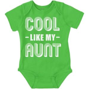 Brisco Brands Cool Aunts Funny Cute Nieces Nephews Baby Romper Boys or Girls(Apple)