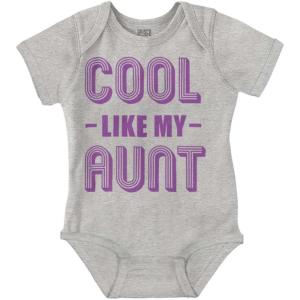 Brisco Brands Cool Aunts Funny Cute Nieces Nephews Baby Romper Boys or Girls(Heather)