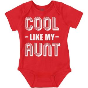 Brisco Brands Cool Aunts Funny Cute Nieces Nephews Baby Romper Boys or Girls(Red)