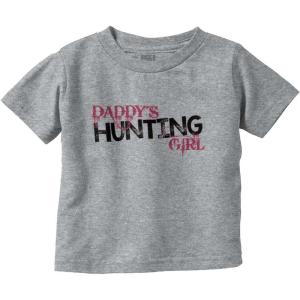 Brisco Brands Cute Daddy’s Hunting Girl Daughter Youth T Shirt Tee Girls(Heather)