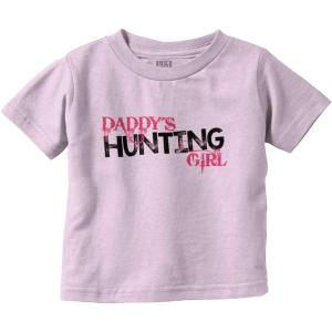 Brisco Brands Cute Daddy’s Hunting Girl Daughter Youth T Shirt Tee Girls(Pink)