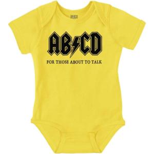Brisco Brands Cutest Lil Rockstar Music Lover ABCD Baby Romper Boys or Girls(Abcd – Zest)