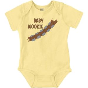 Brisco Brands Dark Galaxy Space Humanoid Sidekick Baby Romper Boys or Girls(Banana)