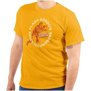 Brisco Brands Flash Gordon Superhero Comic Book Graphic T Shirt Men or Women(Gold)