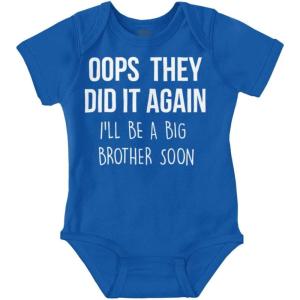Brisco Brands Funny Big Brother Baby Announcement Baby Bodysuit Jumper Boys(Royal)