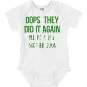 Brisco Brands Funny Big Brother Baby Announcement Baby Bodysuit Jumper Boys(White)