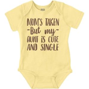 Brisco Brands Funny Single Aunts Cute Niece Nephew Baby Romper Boys or Girls(Banana)